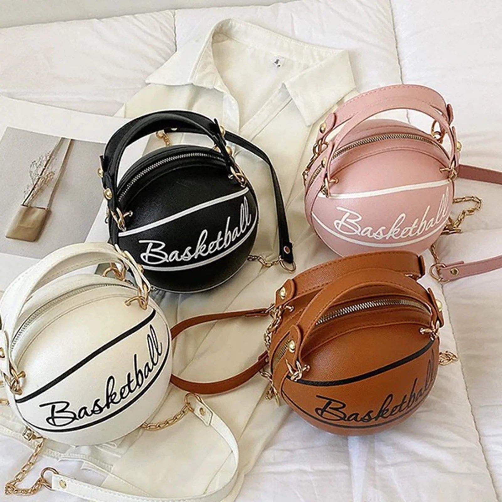 Novelty Basketball Purse For Women PU Leather Basketball Soccer Shoulder Bag for Daily Shopping Travel Peaceful Pleasures Health and Wellness