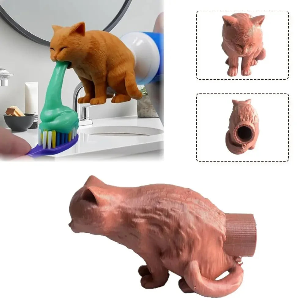 Creative Spoof Cat Vomited Toothpaste Head Funny Bathroom Toothpaste Dispenser Bathroom Accessories Peaceful Pleasures Health and Wellness