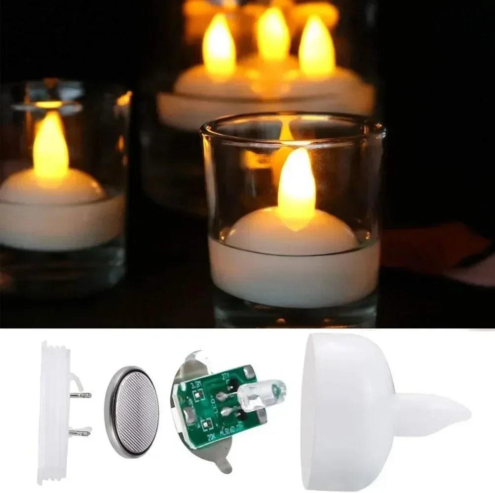 12/24 Pack Flameless Floating Candles Warm White LED Flickering Tealight Decor for Wedding Party Centerpiece Pool Christmas Peaceful Pleasures Health and Wellness