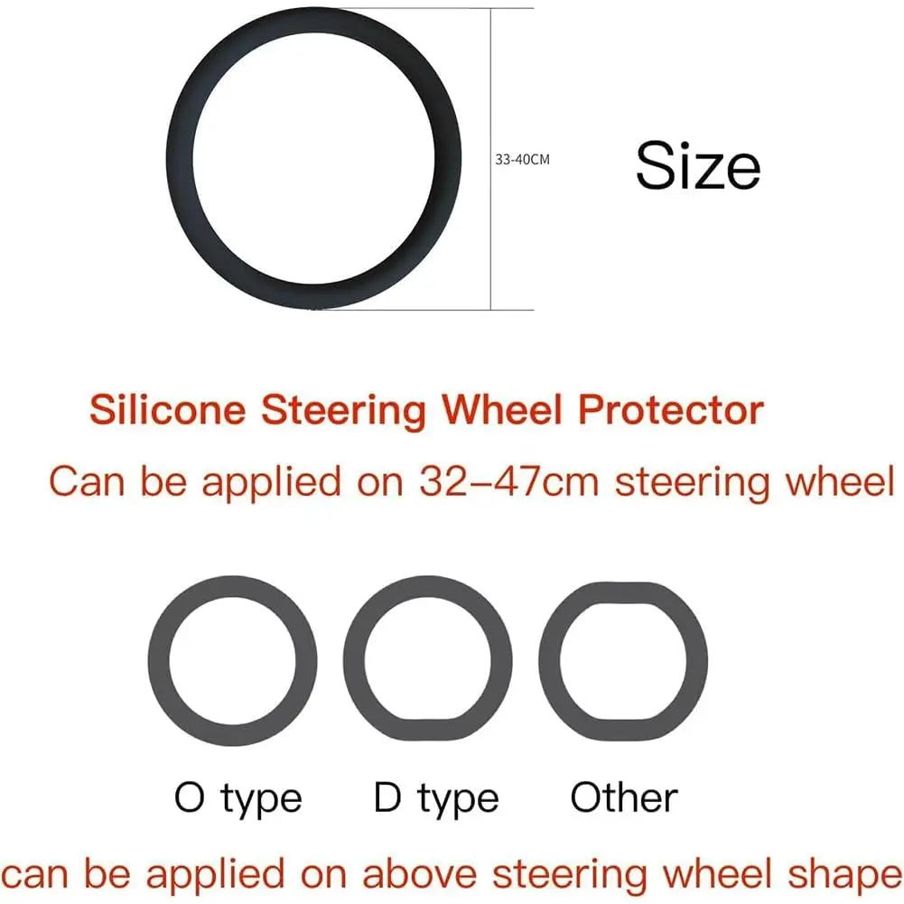 1pc Anti-Slip Silicone Steering Wheel Cover - Universal Fit, Soft & Odorless Fits 14''/15''/16'' Wheels, Durable & All-Season Peaceful Pleasures Health and Wellness