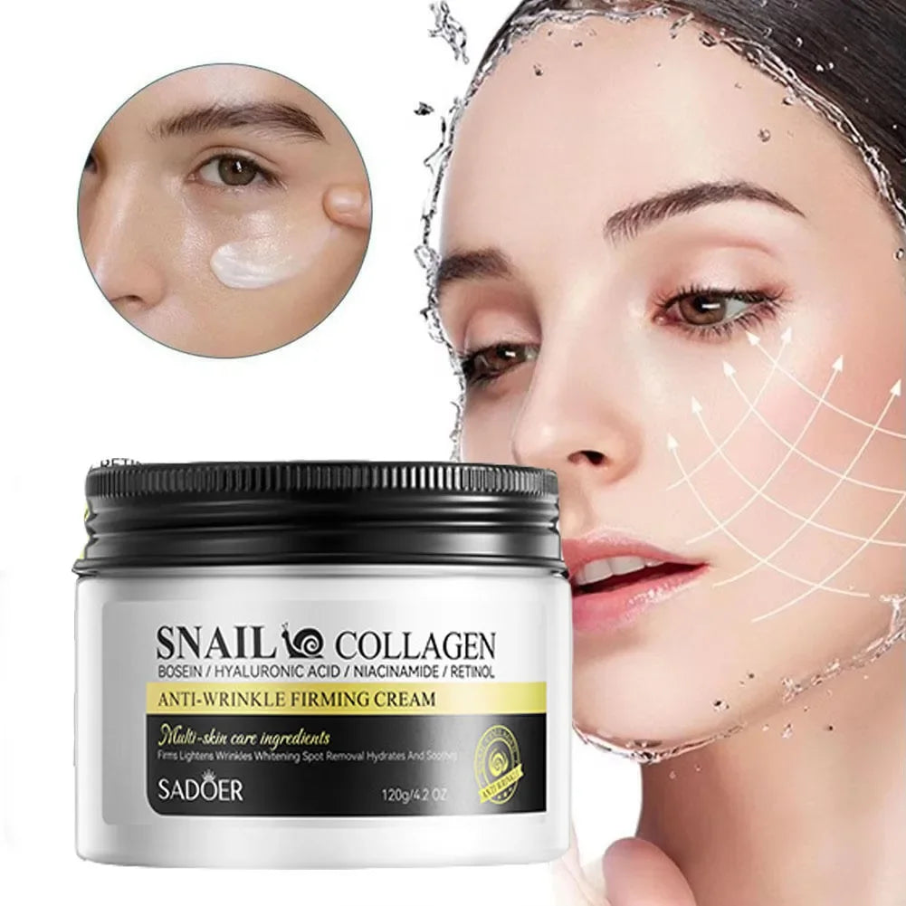 SADOER Snail Collagen Anti Wrinkles Face Cream Firming Moisturizing Skin Whitening Anti-aging Hydrating Facial Cream Skin Care Peaceful Pleasures Health and Wellness Default Title