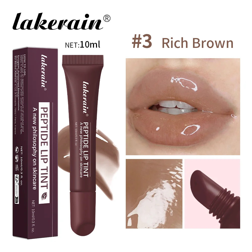 4pcs Mirror Lip Glaze Moisturizes Jelly Lip Enrichment Oil Lasting Water Light Glass Lip Oil Remove Line Lip Protection Serum Peaceful Pleasures Health and Wellness 03 Rich Brown