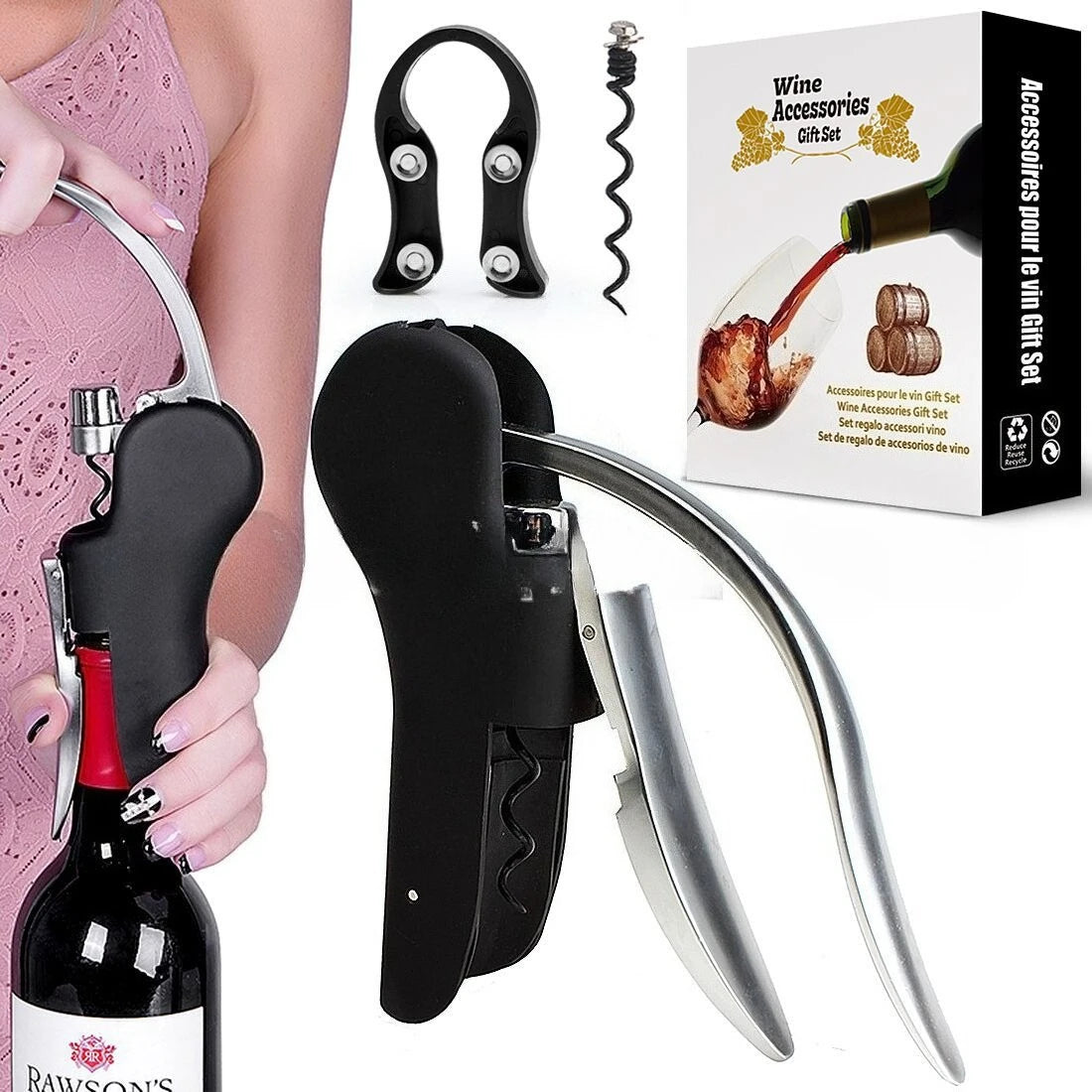 Zinc Alloy Goose Head Wine Opener – Easy Cork Removal Tool Wine Bottle Opener Peaceful Pleasures Health and Wellness 1 set