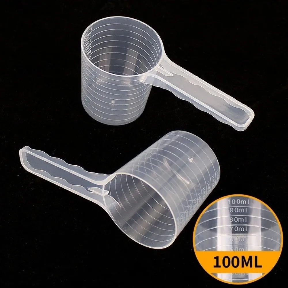 Mini 100ml Pet Food Measuring Spoon Plastic Transparent Measuring Cups Long Handle Durable Feeding Dog Shovel Peaceful Pleasures Health and Wellness