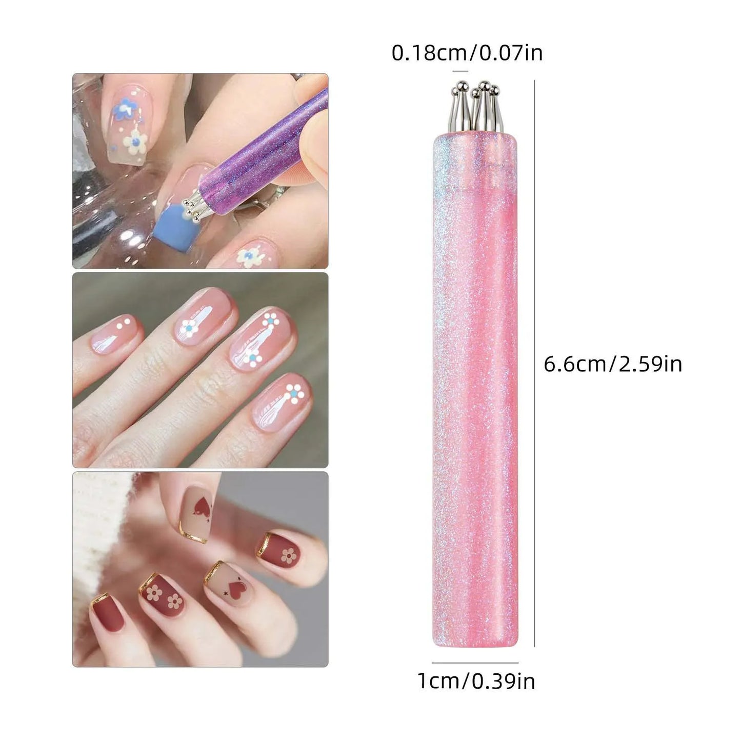 One-Stroke Flower Nail Dotting Pen | 5-Petal Tip, 4 Colors