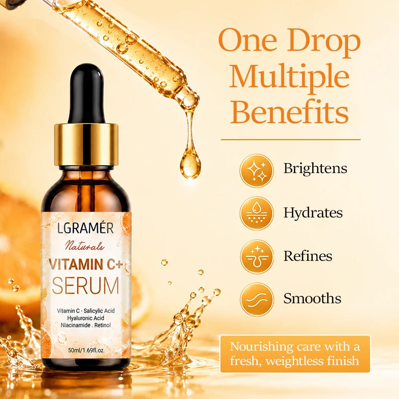Vitamin C Retinol Facial Serum, Hyaluronic Acid Hydrating Essence, Brighten Dull Skin, Even Complexion, Anti Aging Firming Skin Peaceful Pleasures Health and Wellness