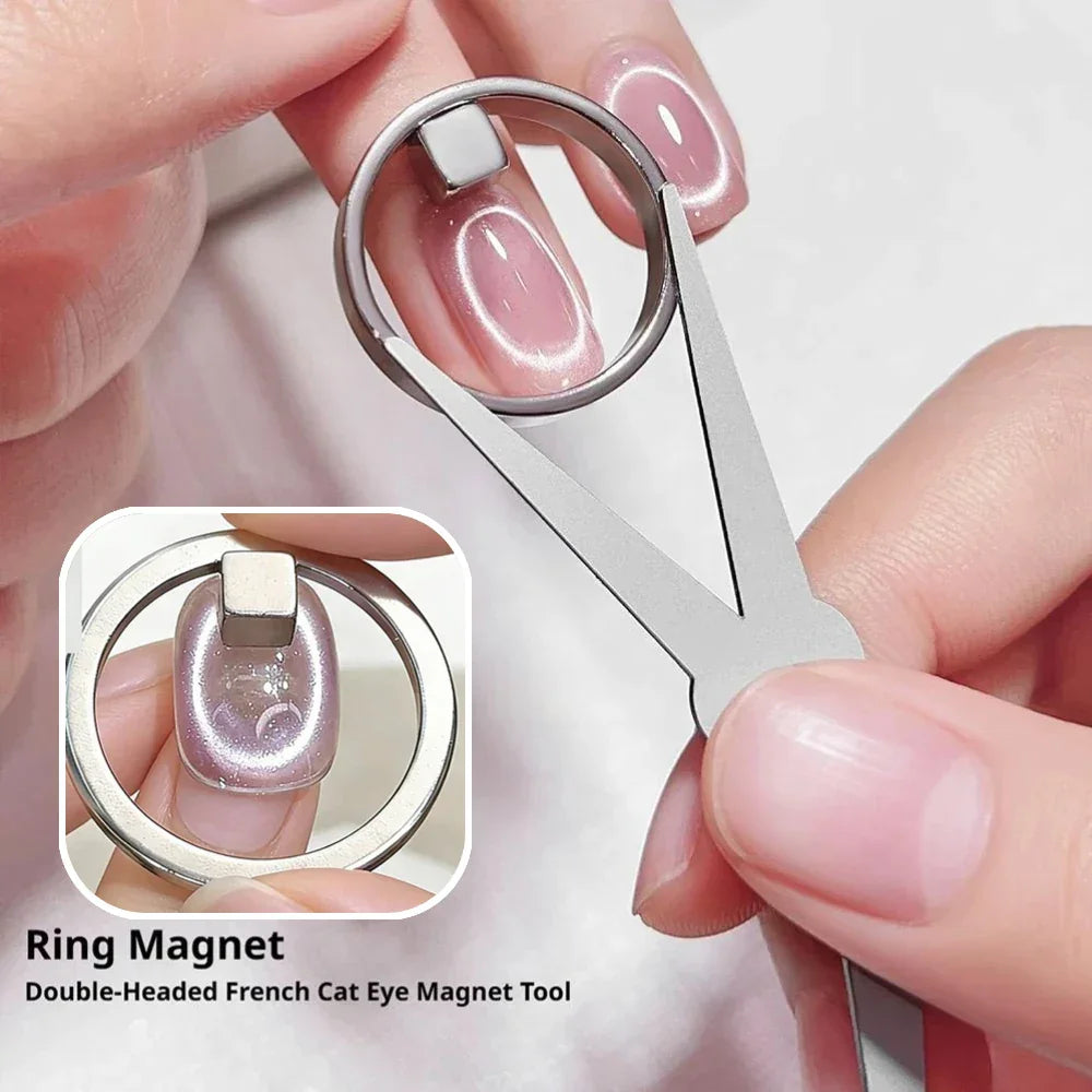 Hollow Black Hole Cat Eye Magnet Ring DIY Cat Eye Nail Art Effect Strong Magnetic Tool for Magnetic Gel Polish Manicure Tools Peaceful Pleasures Health and Wellness
