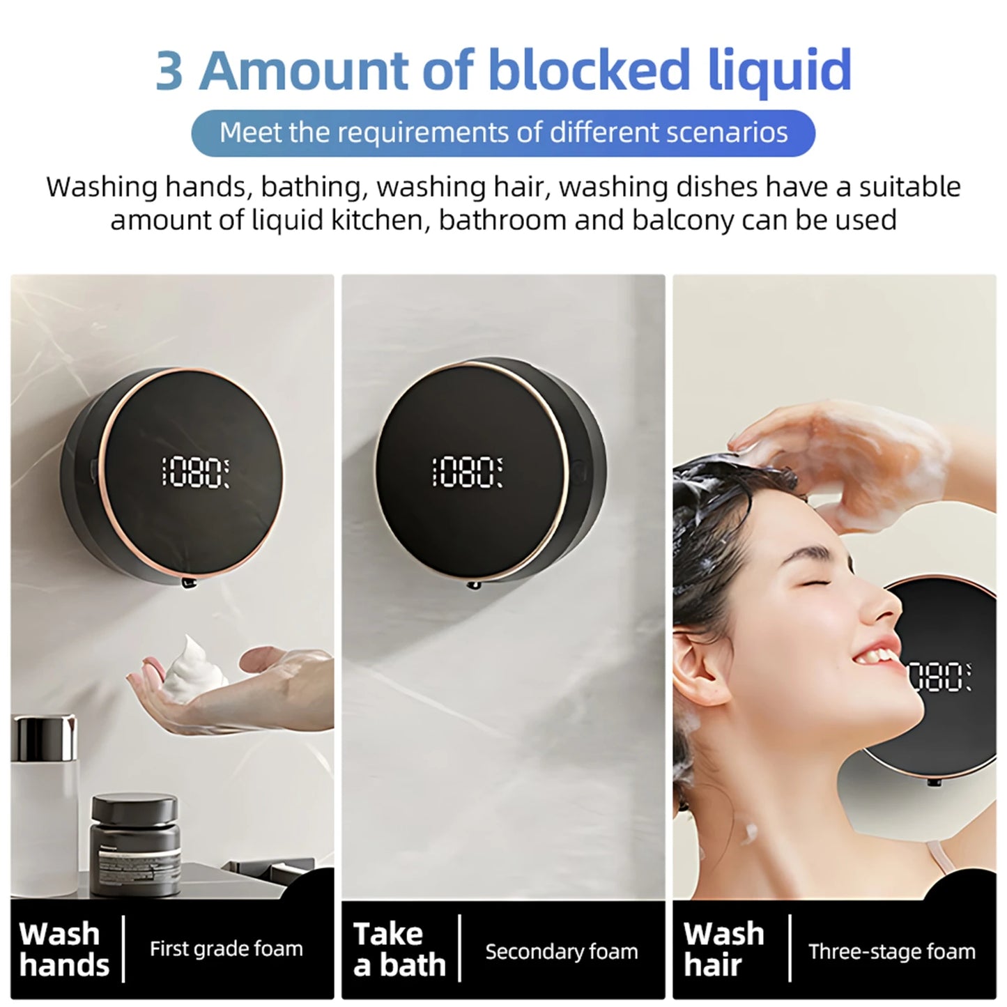 Automatic Foaming Hand Soap Dispenser Touchless Wall Mount No