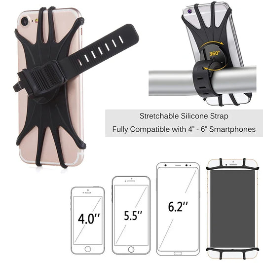 360° Rotatable Bike & Motorcycle Phone Mount | Universal Holder Bike Phone Mount Peaceful Pleasures Health and Wellness