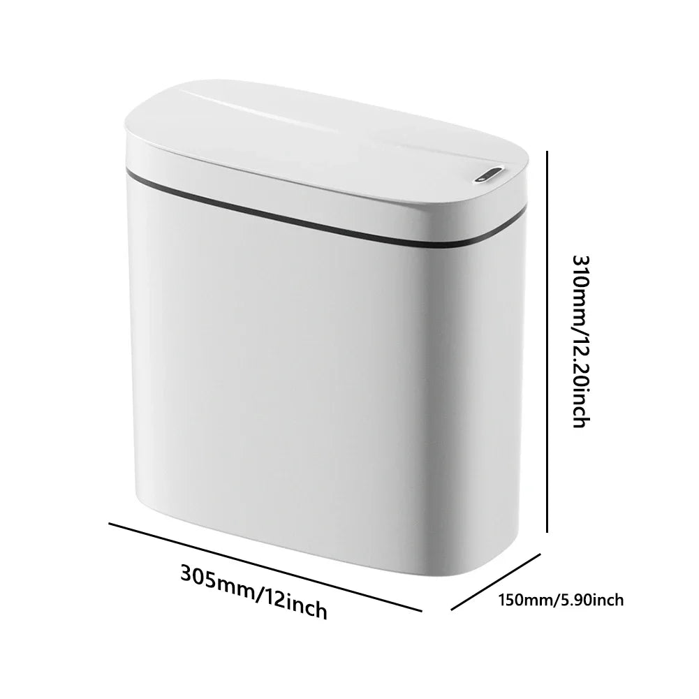 14L Smart Sensor Trash Can with Lid for Kitchen Toilet Bathroom Bins Waterproof Automatic Trash Can Quiet Touchless Wastebasket Peaceful Pleasures Health and Wellness