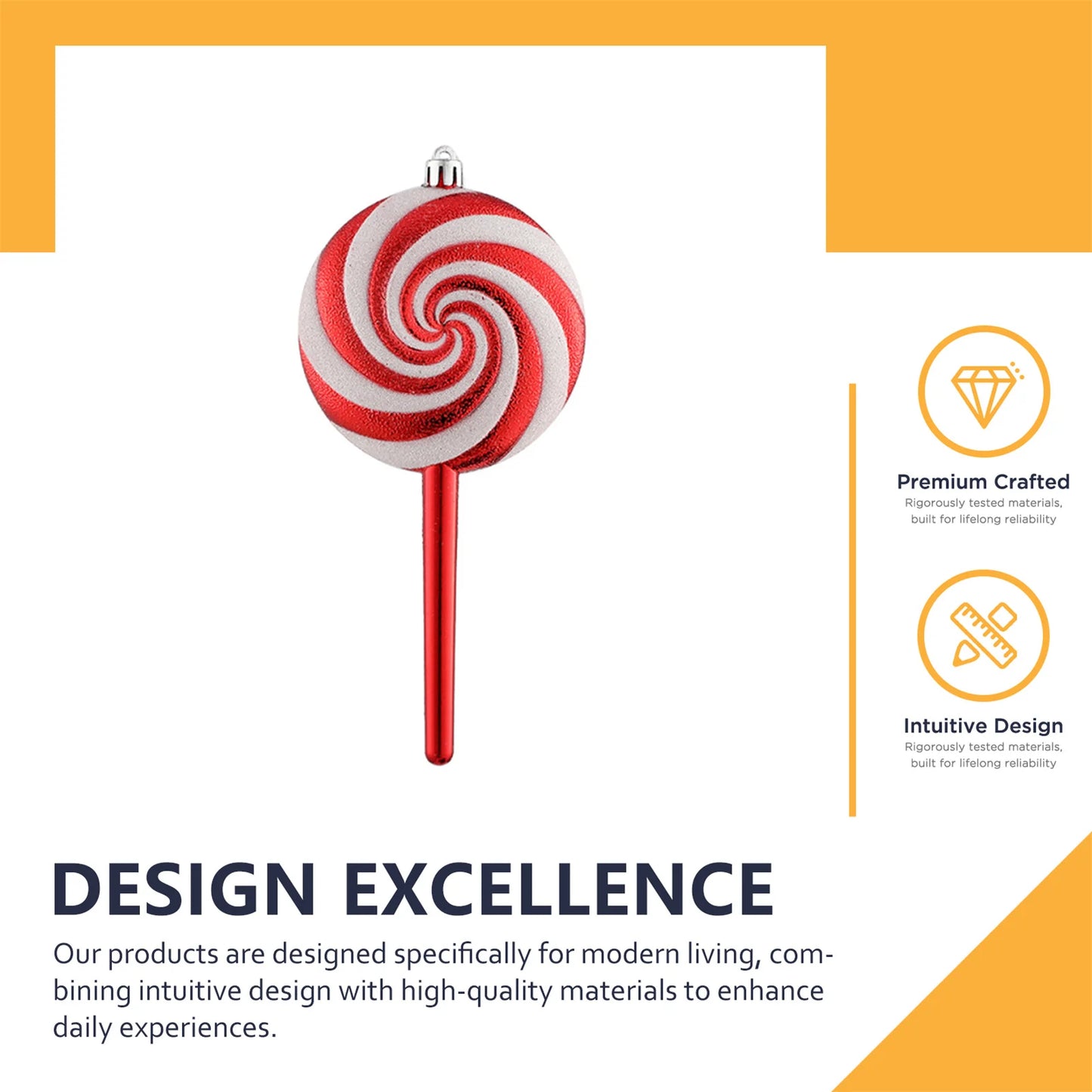 Christmas PVC Candy Pendant Decor Red And White Painted Lollipop Ornament For Holiday Tree Party New Year Decoration Peaceful Pleasures Health and Wellness