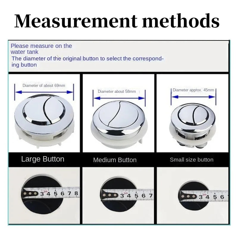 Universal Dual Flush Toilet Tank Button | 38/48/58mm Chrome