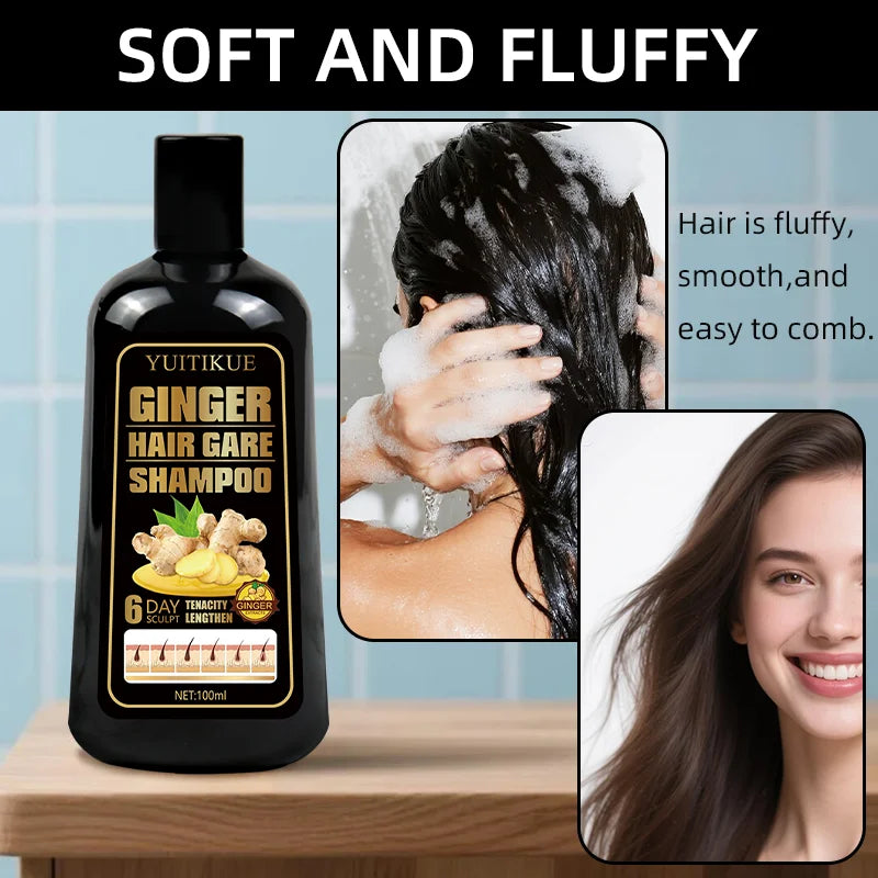 100ml Natural Ginger Shampoo Reduce Hair Loss, Clean Dandruff, Nourish & Moisturize Scalp, Improve Hair Quality Care Product Peaceful Pleasures Health and Wellness