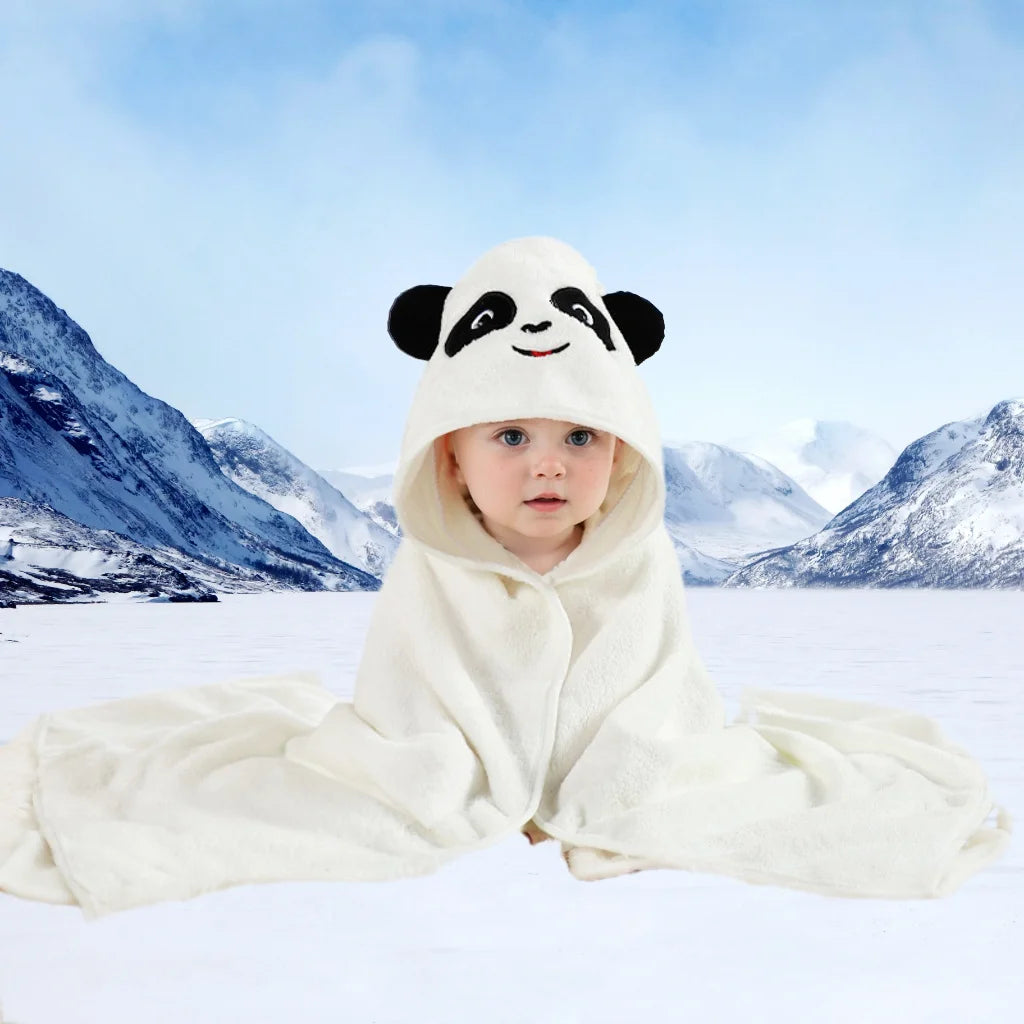 Cartoon Hooded Baby Bath Towel & Swaddle Wrap | Newborn 0-1Y