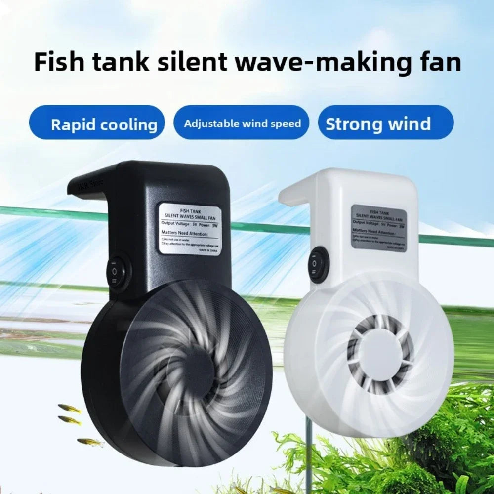 Mini USB Aquarium Cooling Fan 5V 3W with Speed Regulation, Powerful Heat Dissipation for Fish Tank Shrimp Grass Tank, Quiet Peaceful Pleasures Health and Wellness