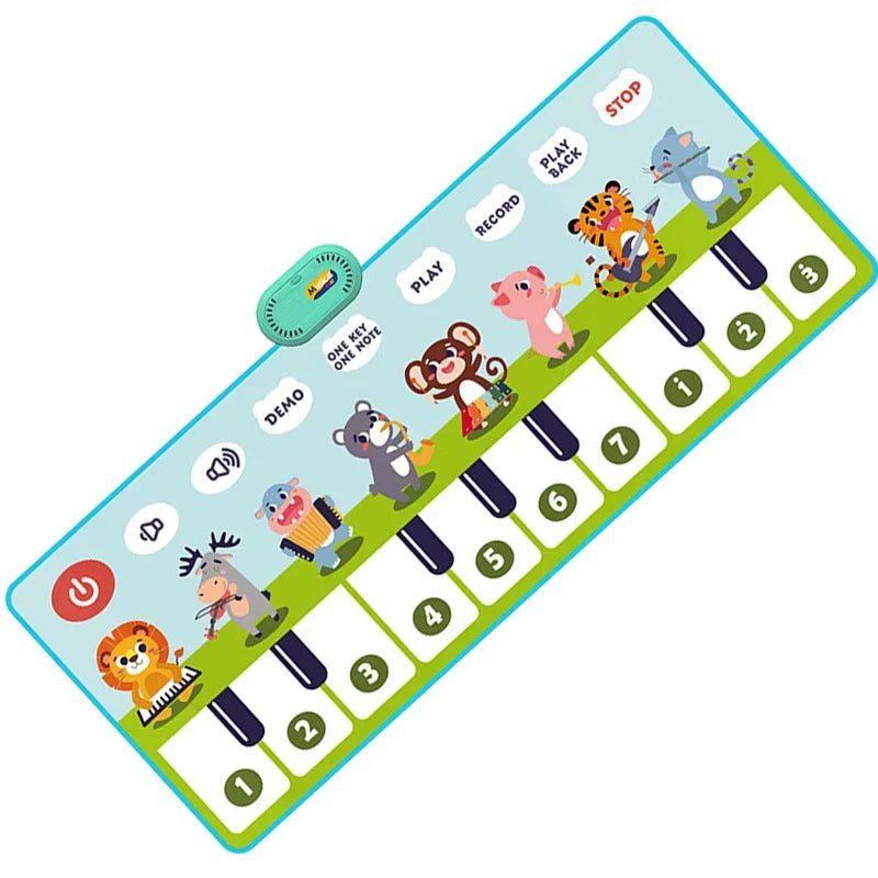 135x59cm Musical Piano Mat Toddle Dance Keyboard 8 Instrument Sounds