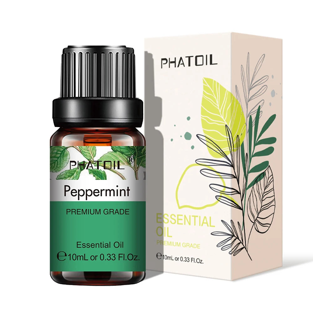PHATOIL 1PCS 10ml/30ml/100ml Natural Peppermint Essential Oil For Aromatherapy, Diffuser,Refreshing,Massage,Candle Making Peaceful Pleasures Health and Wellness