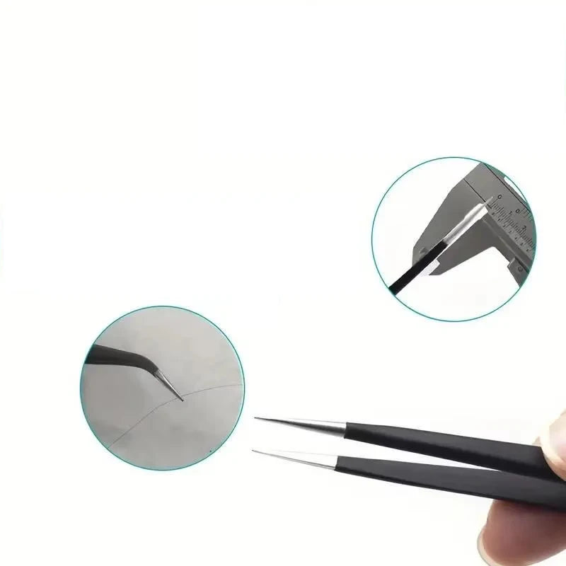 6pcs Precision Long Tweezers Set ESD Anti-Static Stainless SteelTweezers Repair Tools For Electronics Repair Soldering Craft Peaceful Pleasures Health and Wellness