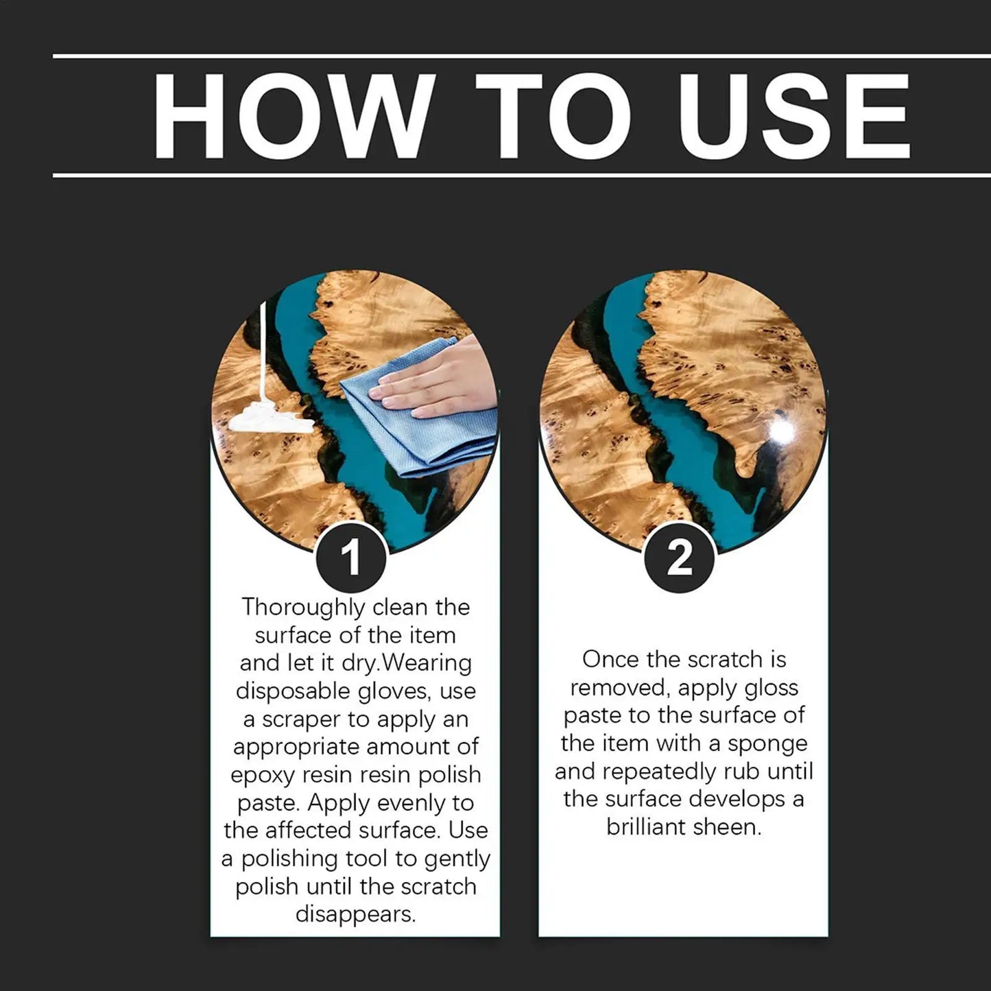 Epoxy Resin Polishing Kit Luster Restoration Cream Epoxy Scratch Polishing Compound for Homeowners Beginners Art Projects Table Peaceful Pleasures Health and Wellness