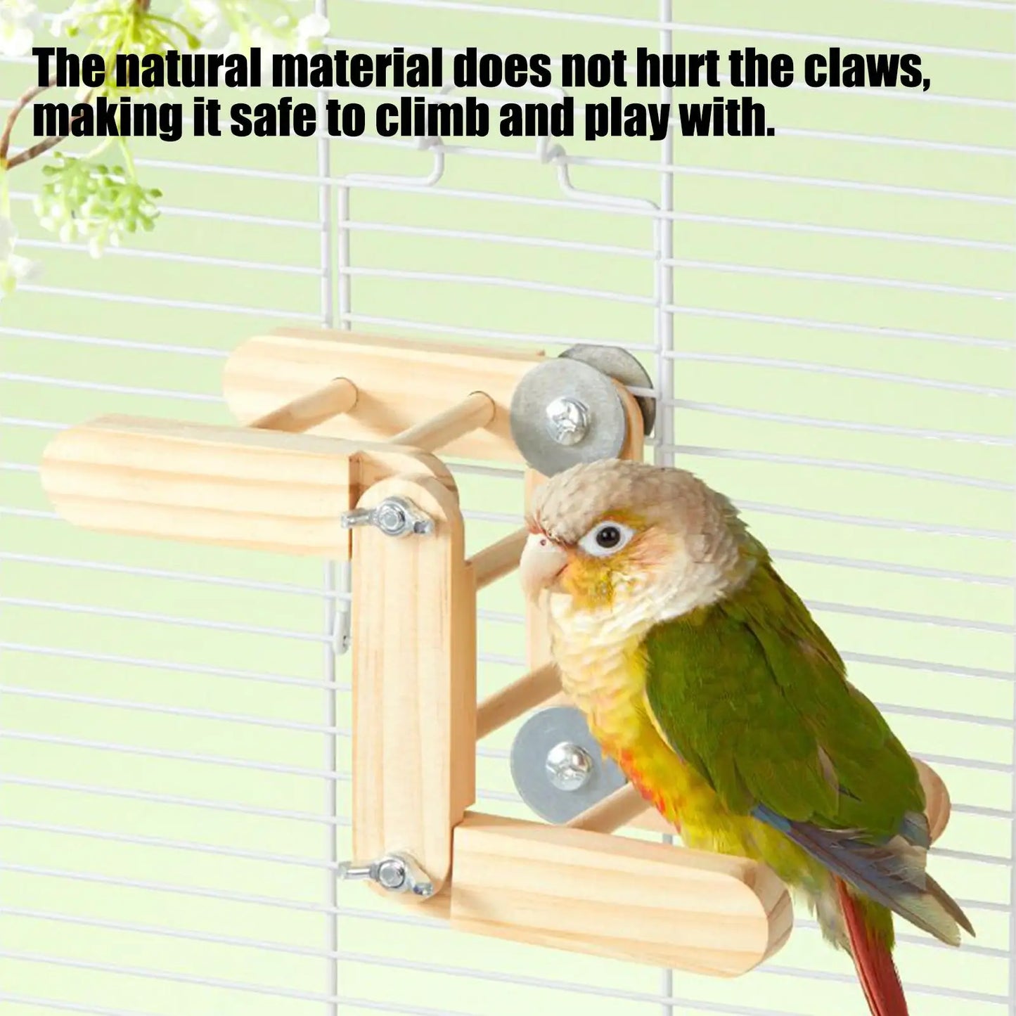 Natural Wooden Bird Climbing Ladder | Parakeet & Conure Toy