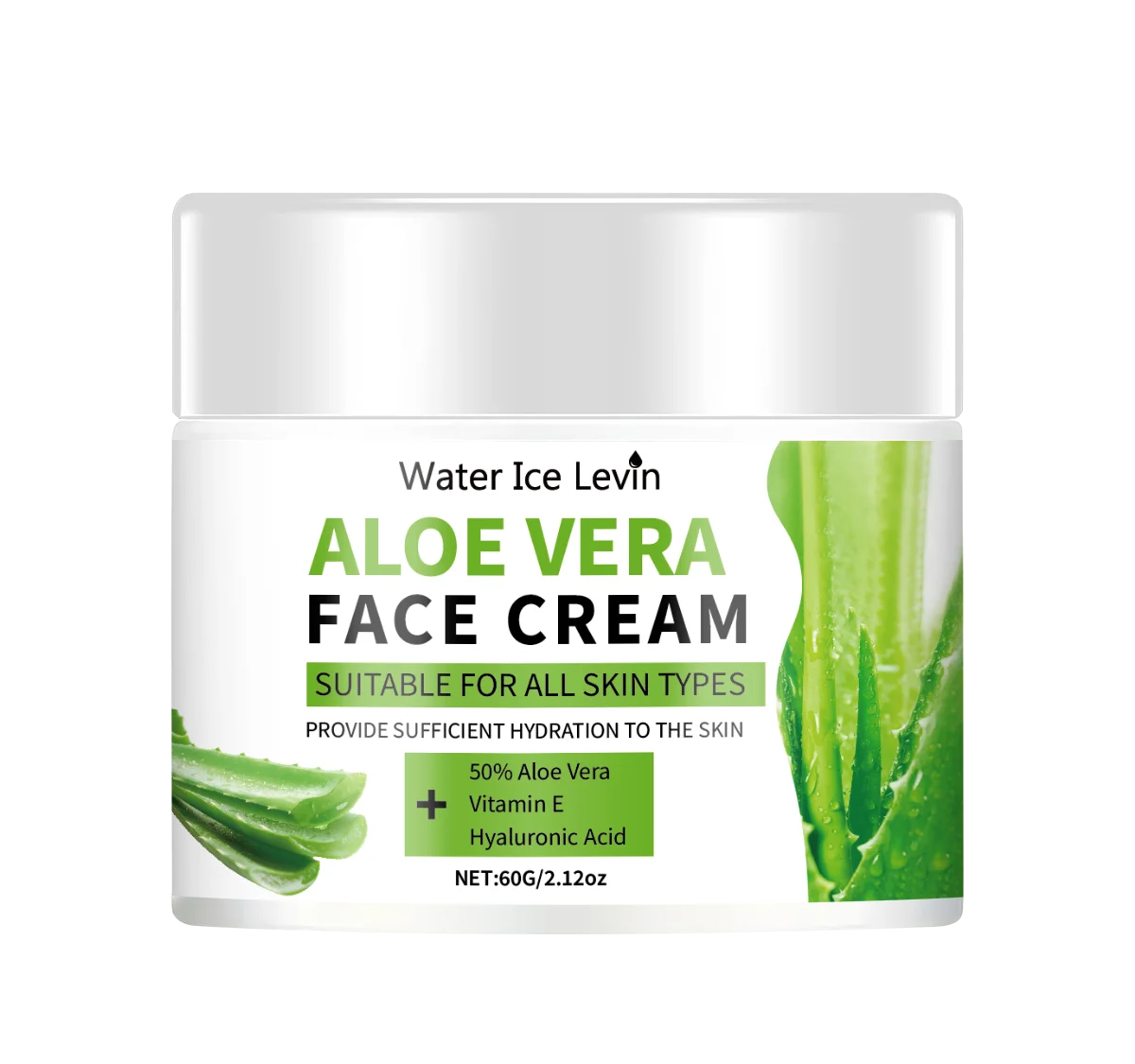 Aloe Vera Face Cream with Hyaluronic Acid & Collagen | 60g Face Moisturizer Cream Peaceful Pleasures Health and Wellness