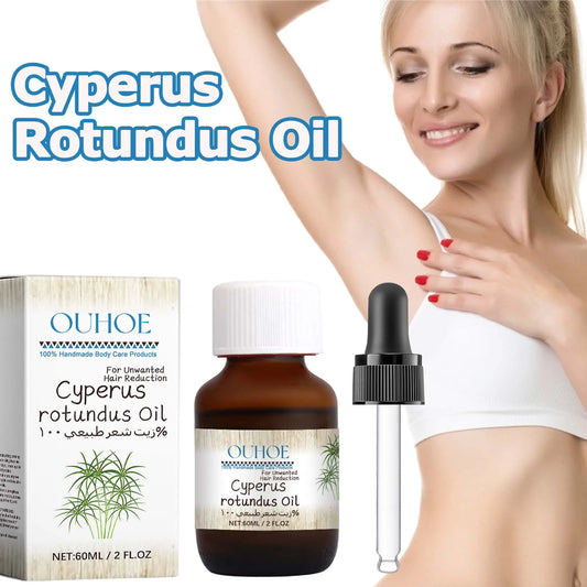 Cyperus Rotundus Hair Inhibitor Oil – Body & Face, 60ml Peaceful Pleasures Health and Wellness