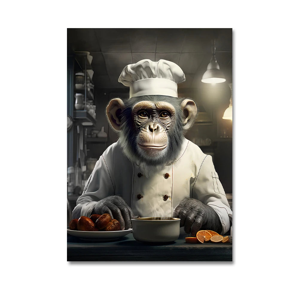 Nordic Gorilla Suit Abstract Canvas Wall Art | Modern Decor