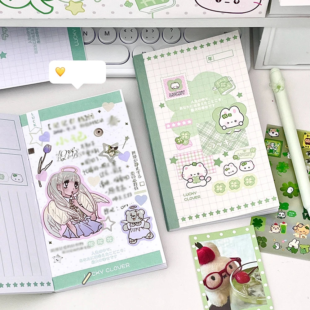 Four Leaf Star Language Handbook Korean Simple Cartoon Beauty Collage