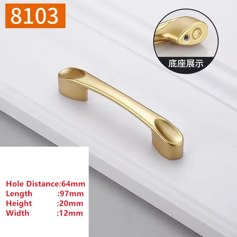 Pearl Gold Aluminum Cabinet Drawer Handle & Furniture Knob