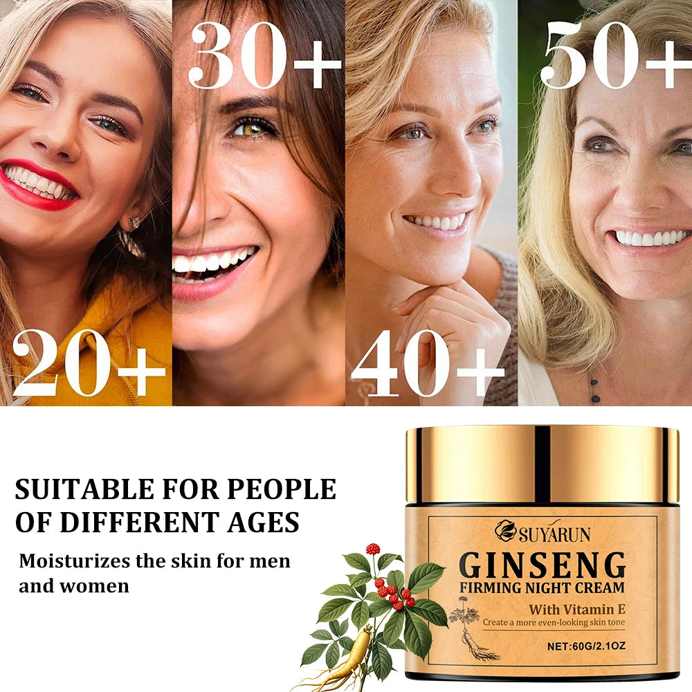 Ginseng Firming Night Cream Moisturizing Nutritious Anti-Aging Skin Care Product for Evening Use. Peaceful Pleasures Health and Wellness