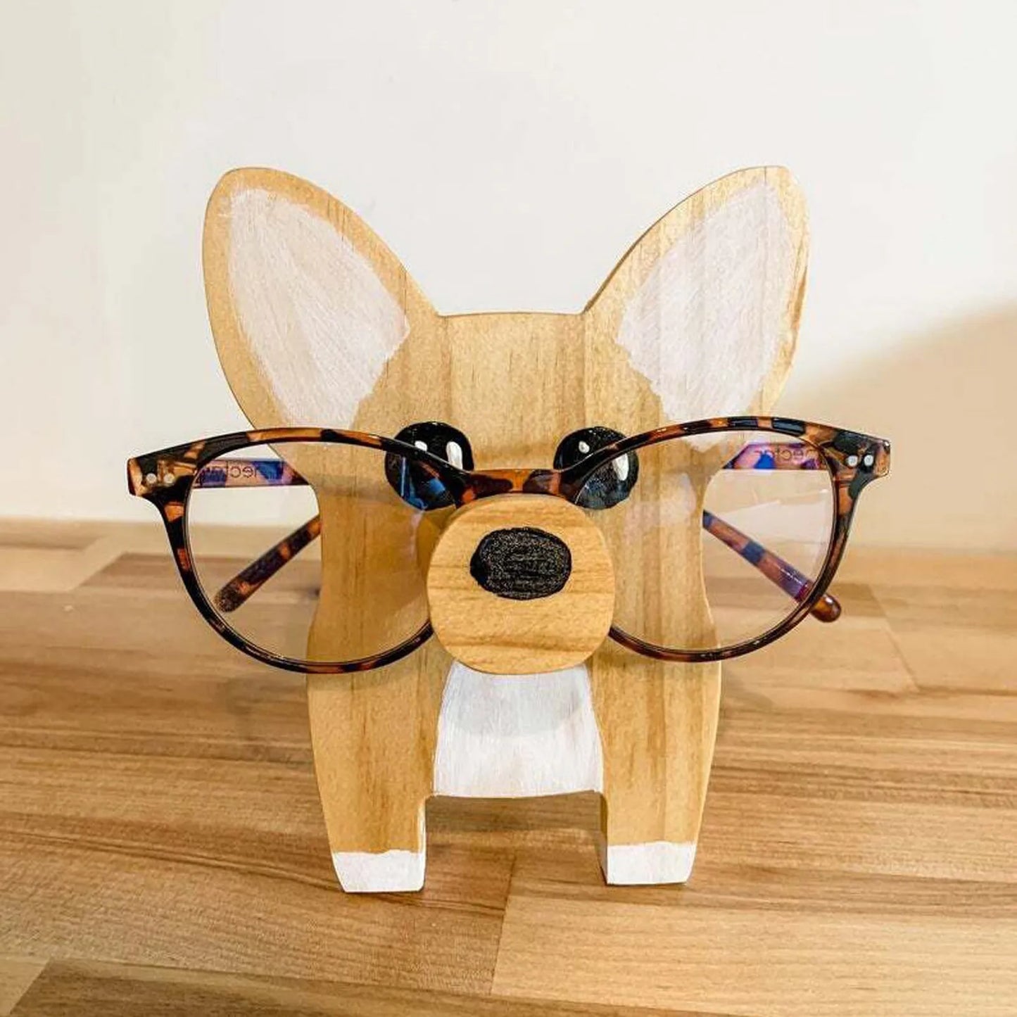 Corgi Dog Glasses Stand Christmas Gift Handmade Wooden Spectacle Holder Cute Pet Eyeglass Display Ornaments Peaceful Pleasures Health and Wellness