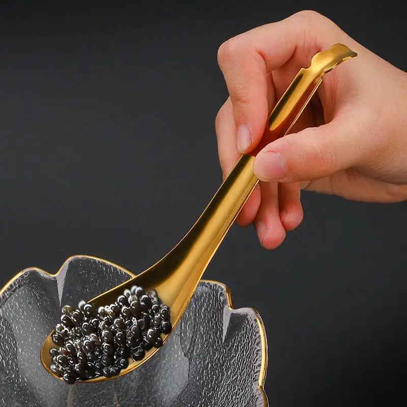 Stainless Steel Slotted Spoon – Caviar & Sauce Kitchen Tool