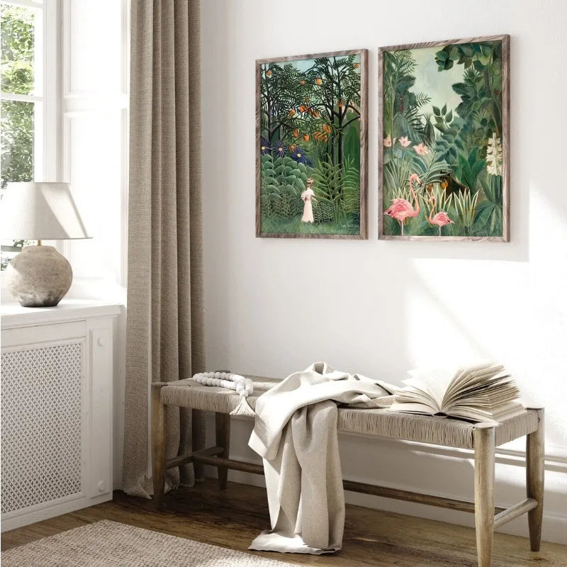 Henri Rousseau Merry Jesters Tropical Jungle Canvas Wall Art Canvas Wall Art Peaceful Pleasures Health and Wellness