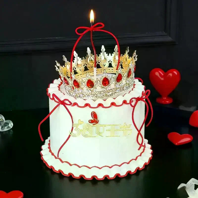 Crystal Crown Tiara Cake Topper – Princess Party & Wedding