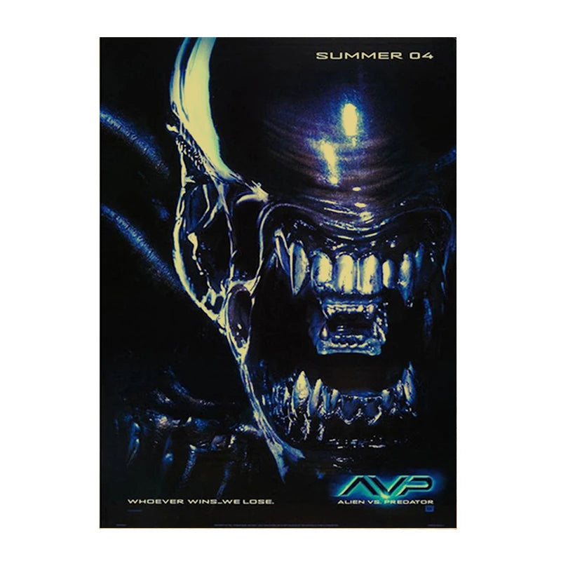 Retro Horror Movie Poster Canvas Wall Art | Unframed Print