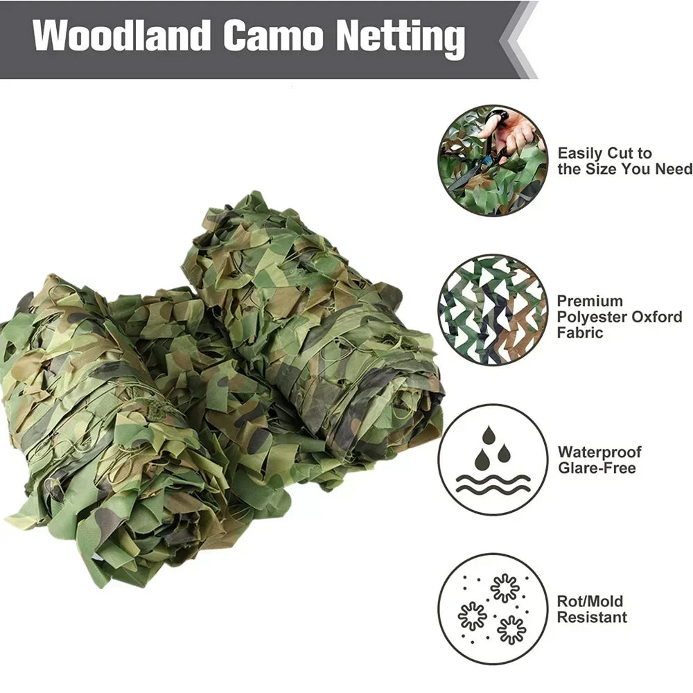 Woodland Camo Netting Camouflage Net Hunting Camo Mesh Sunshade Sail Camping Sun Shelter Car Shade Covers Privacy Cloth Peaceful Pleasures Health and Wellness
