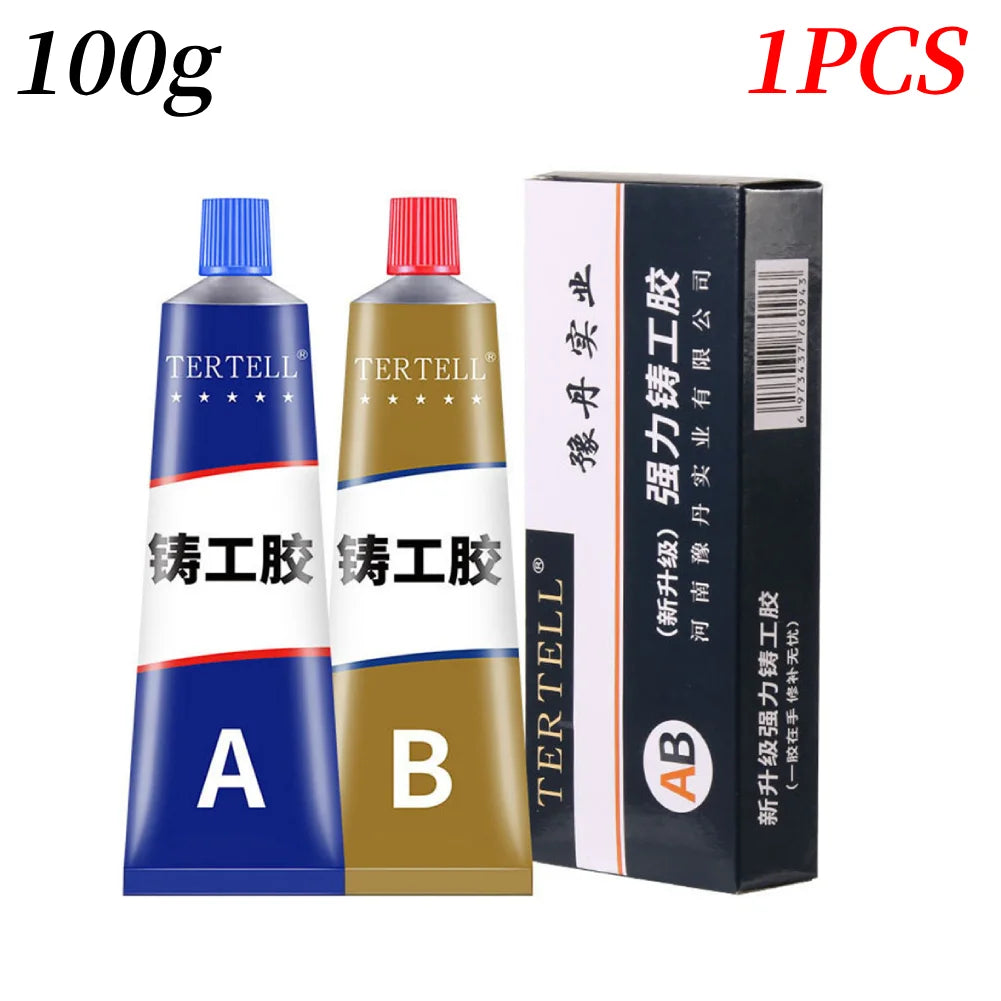 Cold Welding Glue Metal Repair Glue Heat-resistant AB Sealant High-strength Magic Plastic Repair Casting Adhesive Epoxy Resin Peaceful Pleasures Health and Wellness 100g 1PCS