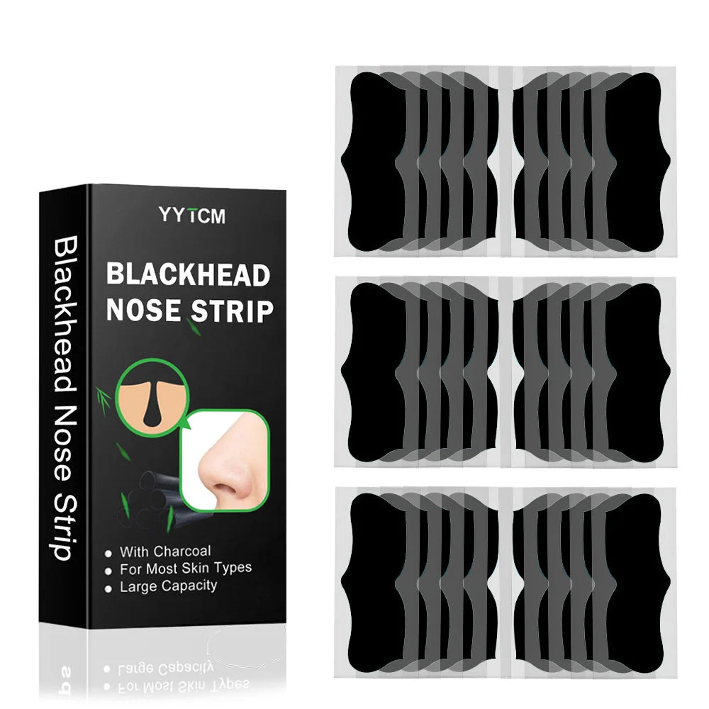 Bamboo Charcoal Nose Pore Strips – Deep Cleansing Blackhead Remover