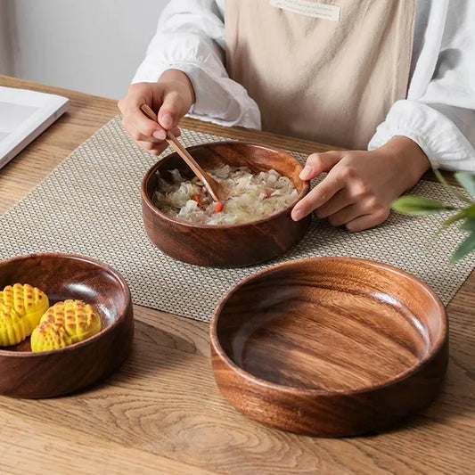 Solid wood bowl Walnut Boat Bowl Creative wooden salad bowl Fruit bowl Vintage storage home kitchen utensils Peaceful Pleasures Health and Wellness