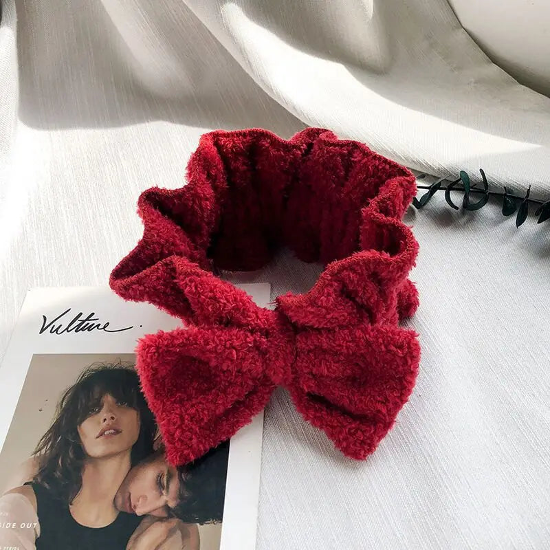 Anti-Slip Bow Face Wash Headband for Makeup & Skincare Face Wash Headband Peaceful Pleasures Health and Wellness Red