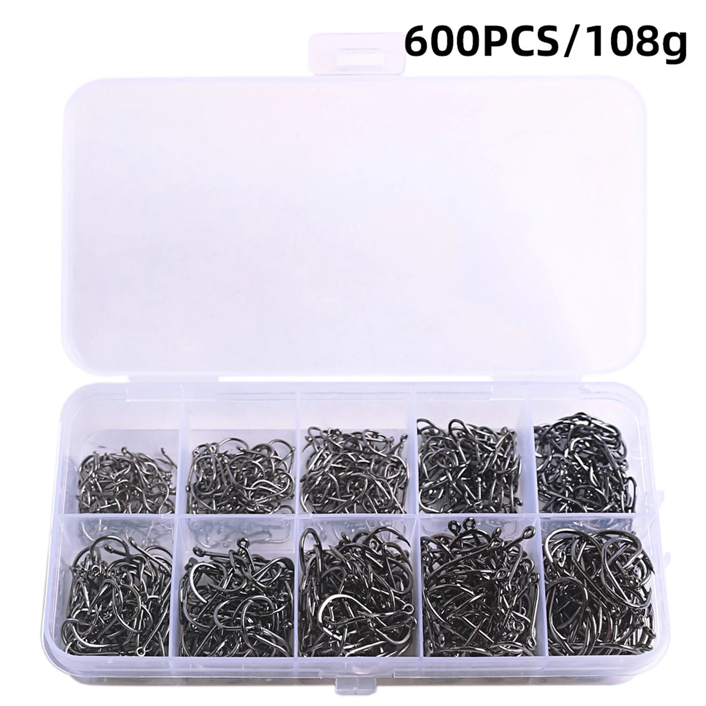 High Carbon Steel Fish Hook Barbed Fish Hook For Bait Fishing And Catch And Release Peaceful Pleasures Health and Wellness 600pcs