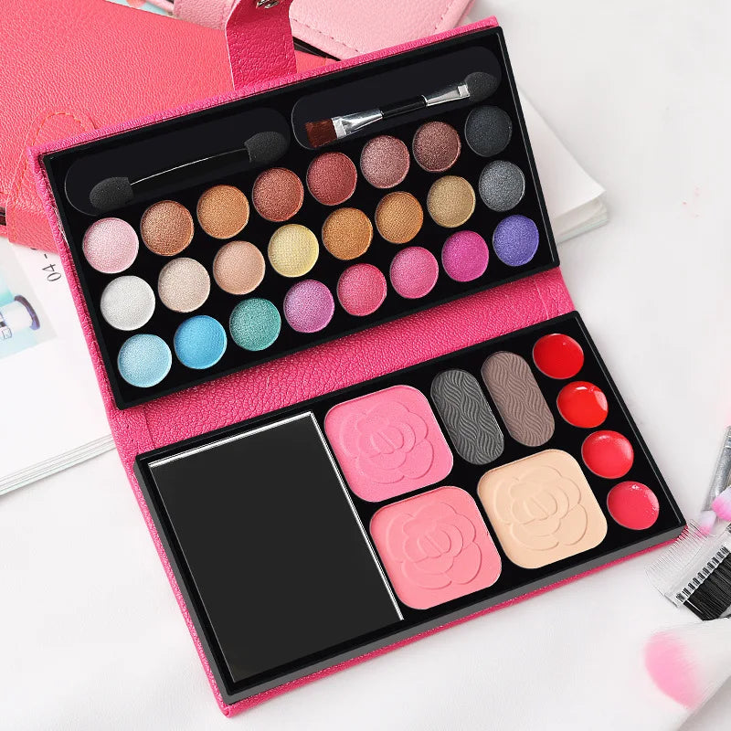 33-Color Eyeshadow Blush Makeup Kit with Mirror | Beginner Set