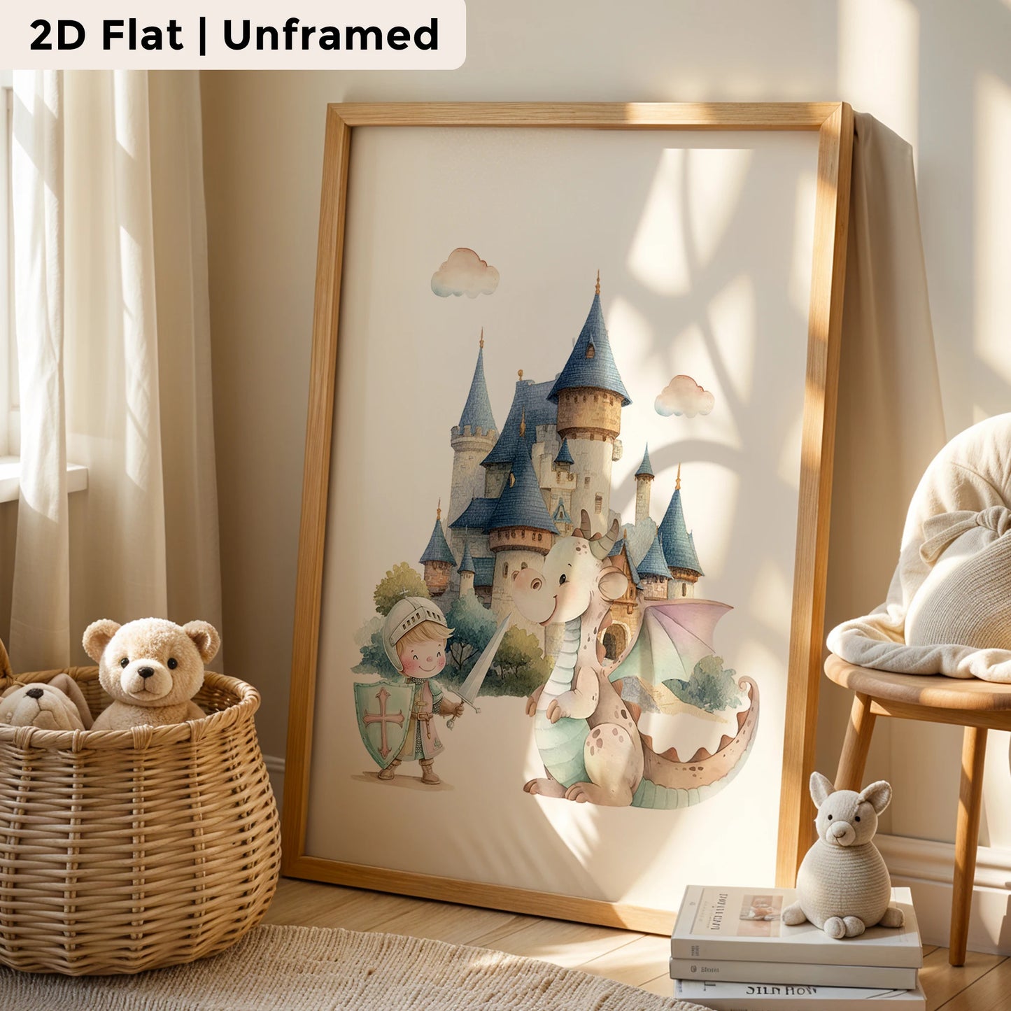 3-Piece Cartoon Blue Prince Canvas Wall Art | Kids Room Decor