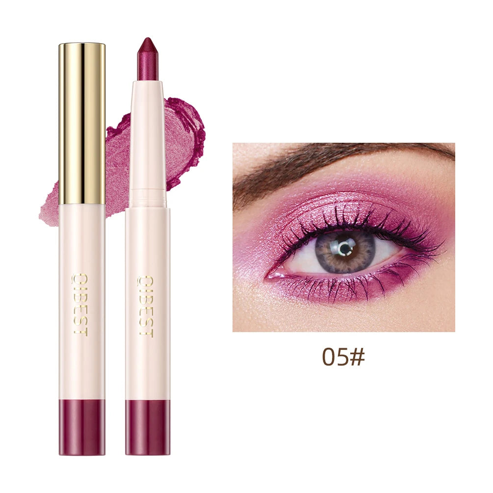 QIBEST Pearlescent Eyeshadow Stick Long Lasting Glitter Shimmer Nude Eye Shadow Pencil Makeup Highlighter Brighten Cosmetics Peaceful Pleasures Health and Wellness 05