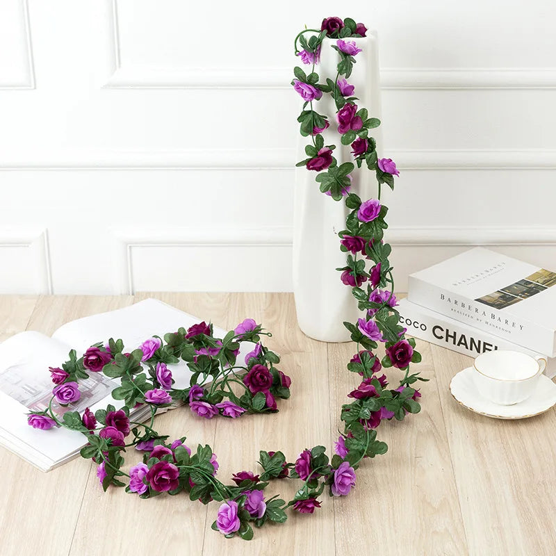 Artificial Silk Rose Vine Garland – Wedding & Home Decor