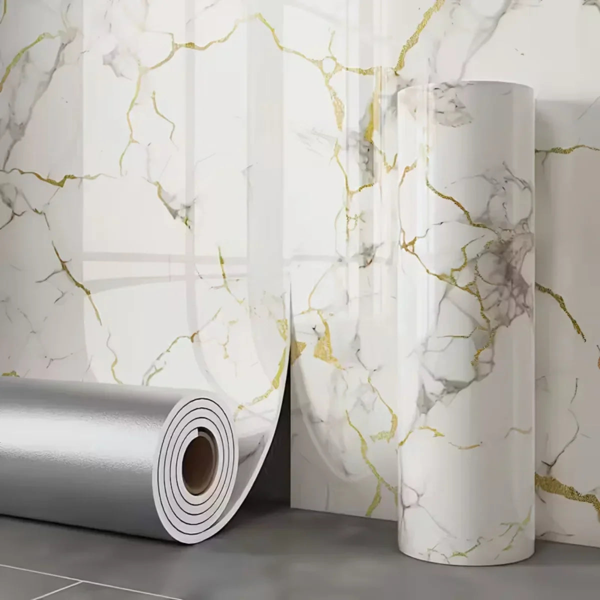 Self-Adhesive Marble Wallpaper | Waterproof Faux Tile Sticker