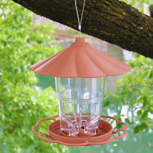 Gazebo Hanging Wild Bird Feeder – Large Capacity & Waterproof Wild Bird Feeder Oasis Select Brown