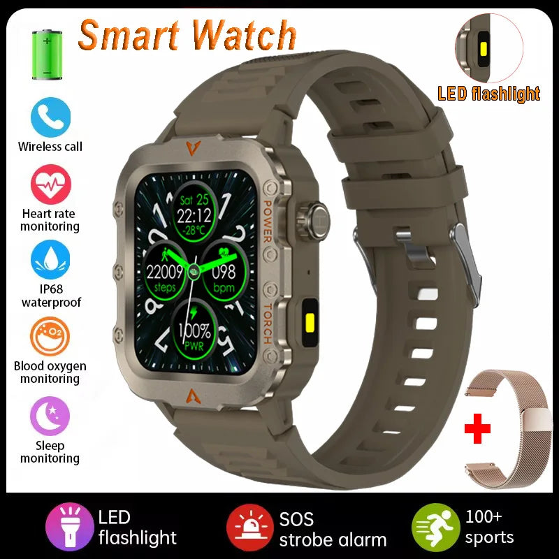 Men Sports Smart Watch 1.71 Screen Blood Oxygen Bluetooth Talking Watch Multi Sport LED Flashlight Outdoor Smart Watch MA27 Peaceful Pleasures Health and Wellness Br22GoMilan