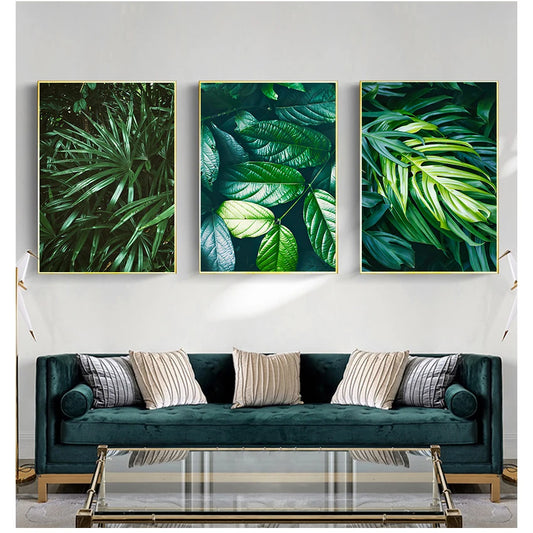 Nordic Tropical Palm Leaf Monstera Canvas Wall Art Print Canvas Wall Art Print Peaceful Pleasures Health and Wellness
