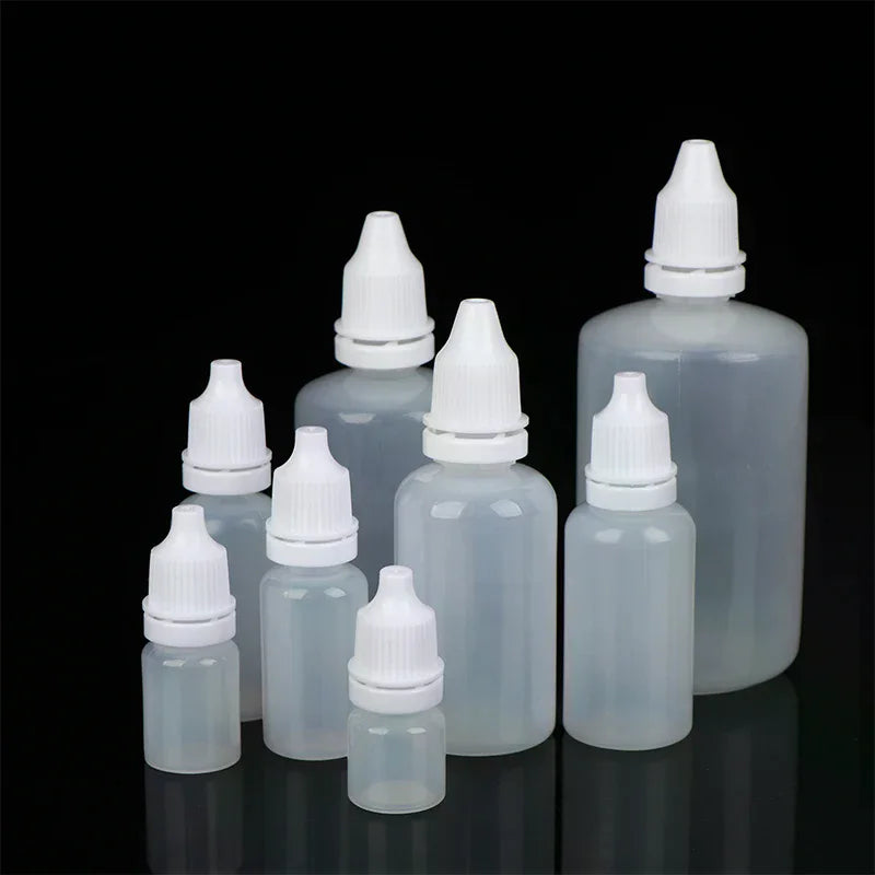 5Pcs 3/5/10/15/20/30/50/100ml Empty Plastic Dropper Bottle Paint Beauty Oil Ink Squeezable Refillable Bottle Cosmetics Storage Peaceful Pleasures Health and Wellness